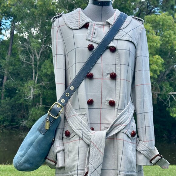 COACH Vintage Legacy Soft Slim Suede Duffle Crossbody 2004 Chambray Blue 1419 - Picture 5 of 15